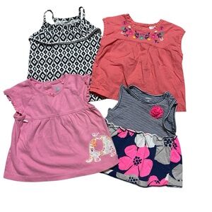Carter’s | Toddler Baby Girl Short Sleeve Floral Tops Bundle Lot | 18M